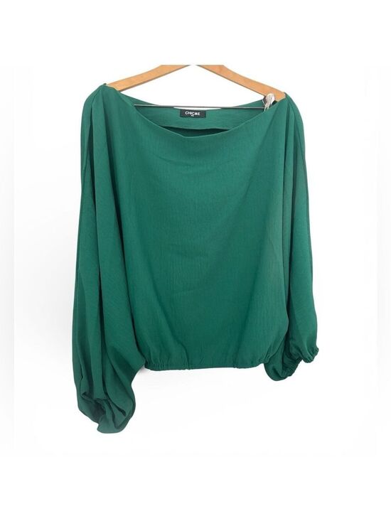 chicme Tops - ChicMe Off Shoulder Emerald Green Blouse Women's